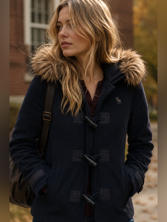 Abercrombie & Fitch Jackets & Blazers - Tell Me Lies Screen Worn Lucy Hero Abercrombie & Fitch Navy Duffle Coat Jacket S